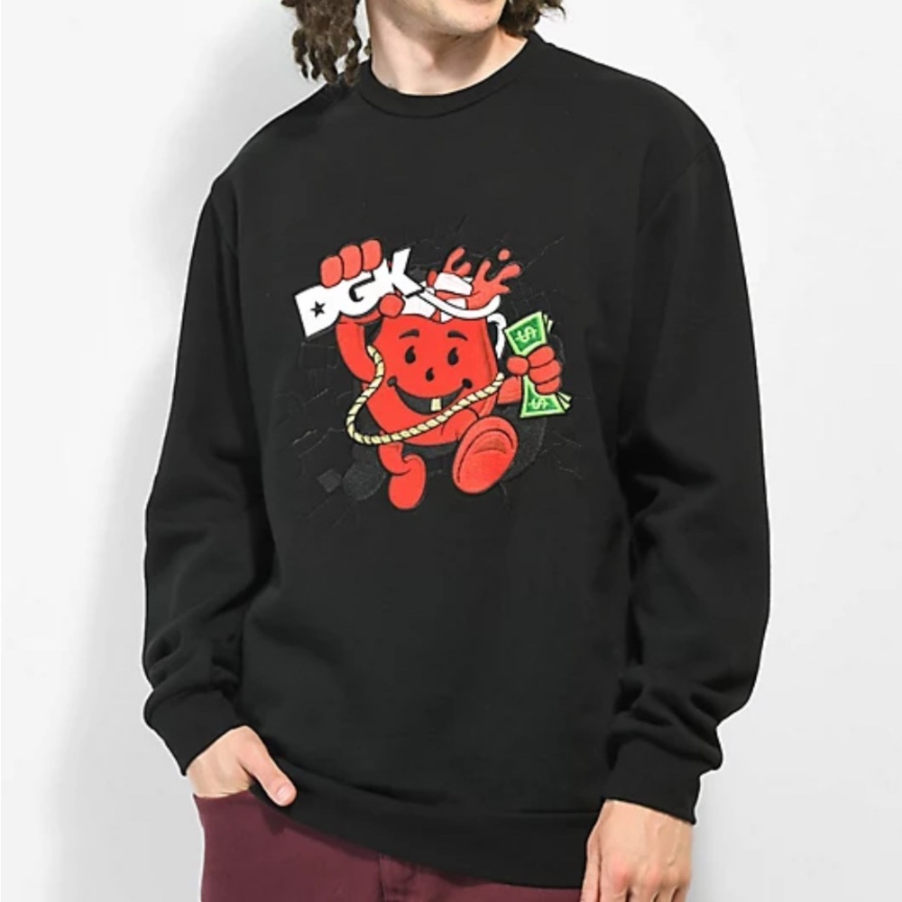 DGK x Kool-Aid Smash Black Crewneck Sweatshirt Mens Med